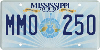 MS license plate MMO250