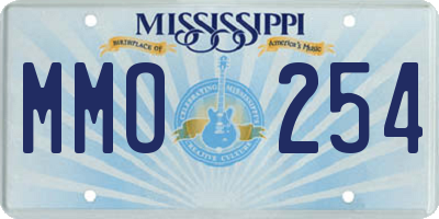 MS license plate MMO254