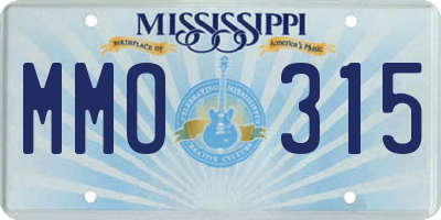 MS license plate MMO315