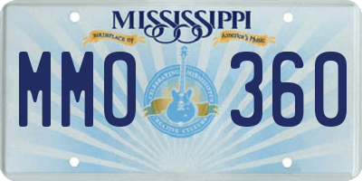MS license plate MMO360