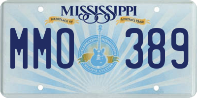 MS license plate MMO389