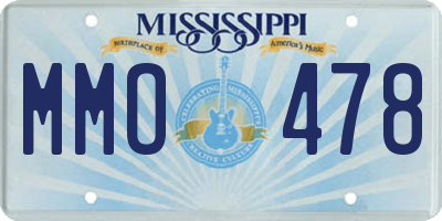 MS license plate MMO478