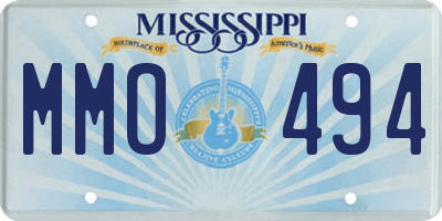 MS license plate MMO494