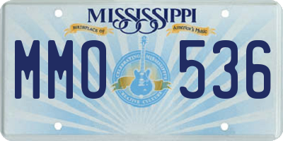 MS license plate MMO536