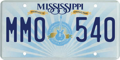 MS license plate MMO540