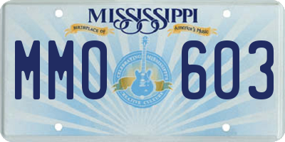 MS license plate MMO603
