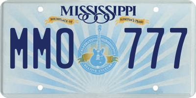 MS license plate MMO777