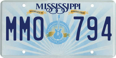 MS license plate MMO794