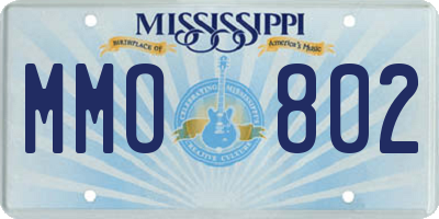 MS license plate MMO802