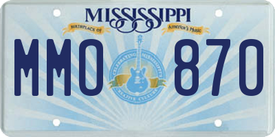 MS license plate MMO870
