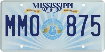 MS license plate MMO875