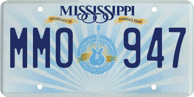 MS license plate MMO947