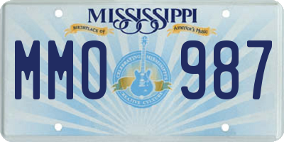 MS license plate MMO987