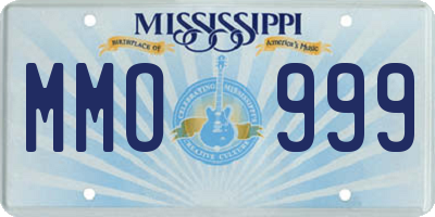 MS license plate MMO999
