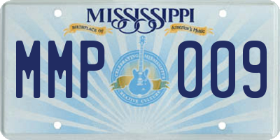 MS license plate MMP009