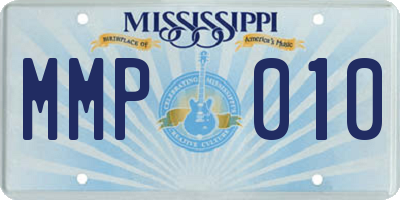 MS license plate MMP010