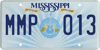 MS license plate MMP013