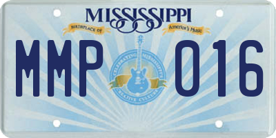 MS license plate MMP016