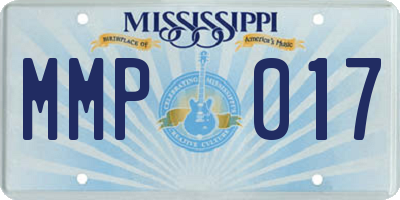 MS license plate MMP017