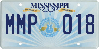 MS license plate MMP018