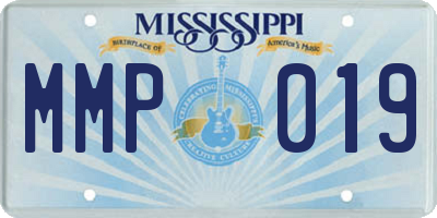 MS license plate MMP019