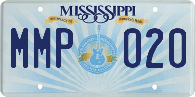 MS license plate MMP020