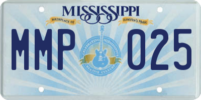MS license plate MMP025