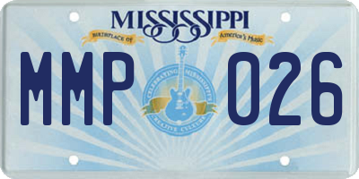 MS license plate MMP026