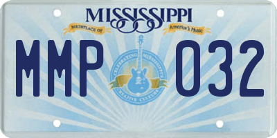 MS license plate MMP032