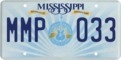 MS license plate MMP033