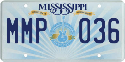 MS license plate MMP036