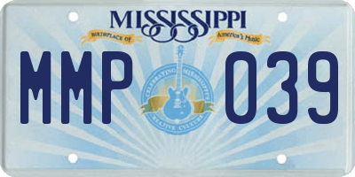 MS license plate MMP039
