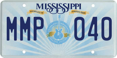 MS license plate MMP040