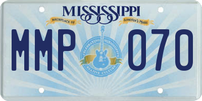 MS license plate MMP070