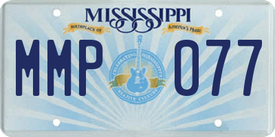 MS license plate MMP077