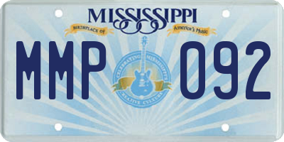 MS license plate MMP092