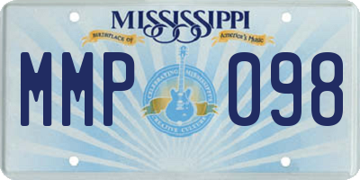 MS license plate MMP098