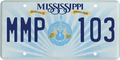 MS license plate MMP103