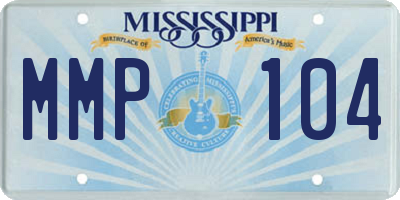 MS license plate MMP104
