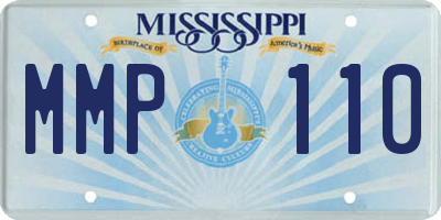 MS license plate MMP110