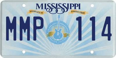 MS license plate MMP114