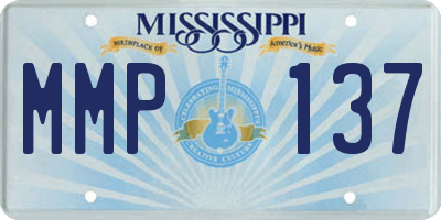 MS license plate MMP137