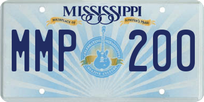MS license plate MMP200