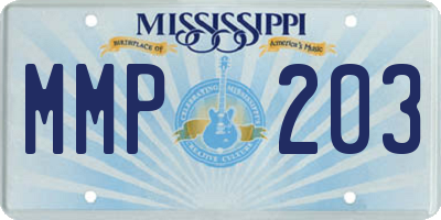 MS license plate MMP203