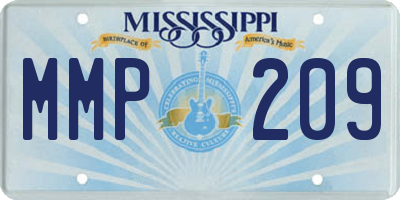 MS license plate MMP209