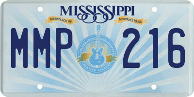 MS license plate MMP216