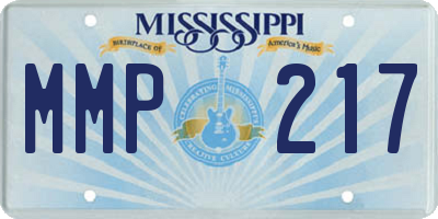 MS license plate MMP217