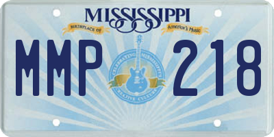 MS license plate MMP218