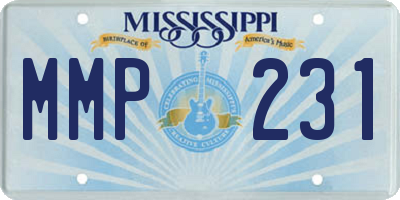 MS license plate MMP231