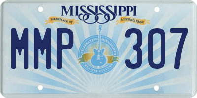 MS license plate MMP307